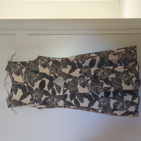 JCrew Polynesian Black and White Floral Cut out Dress - Picture 3 of 5